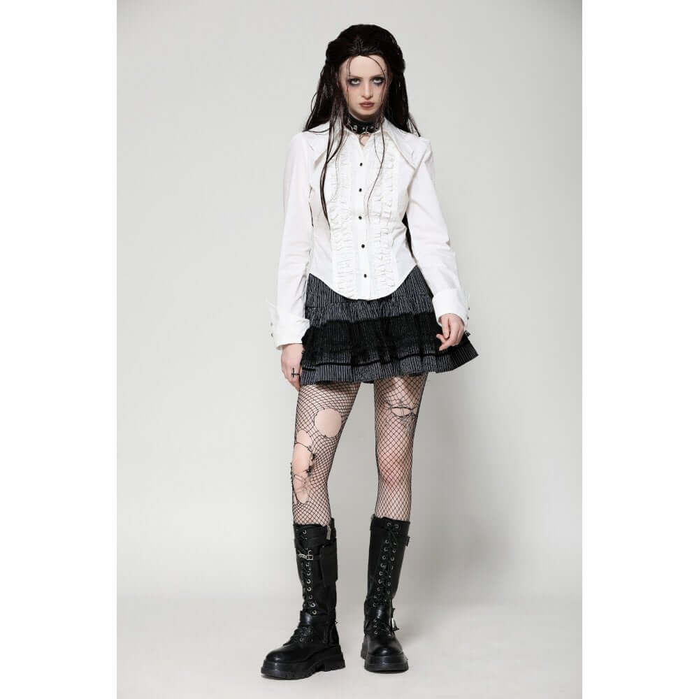 Dark in Love Gothic Shirt Queeny White Demon UK 8-18 - QHA UK