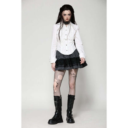 Dark in Love Gothic Shirt Queeny White Demon UK 8-18 - QHA UK