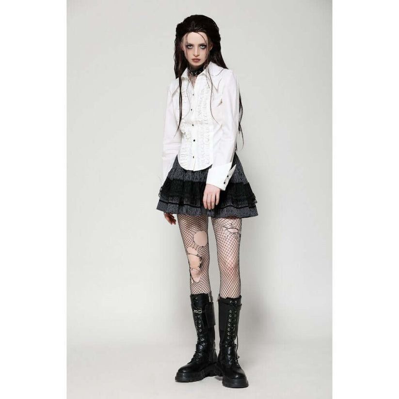 Dark in Love Gothic Shirt Queeny White Demon UK 8-18 - QHA UK