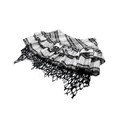 Dark in Love Punk Skirt Quinn Black and White Checked Asymmetrical - QHA UK