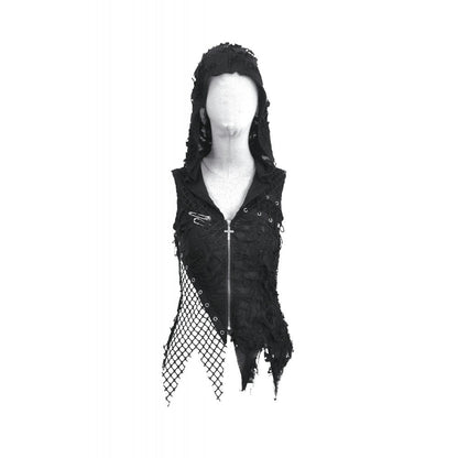 Dark in Love Women's Punk Hoodie Rebel Asymmetric Hooded Top UK 8-22 - QHA UK