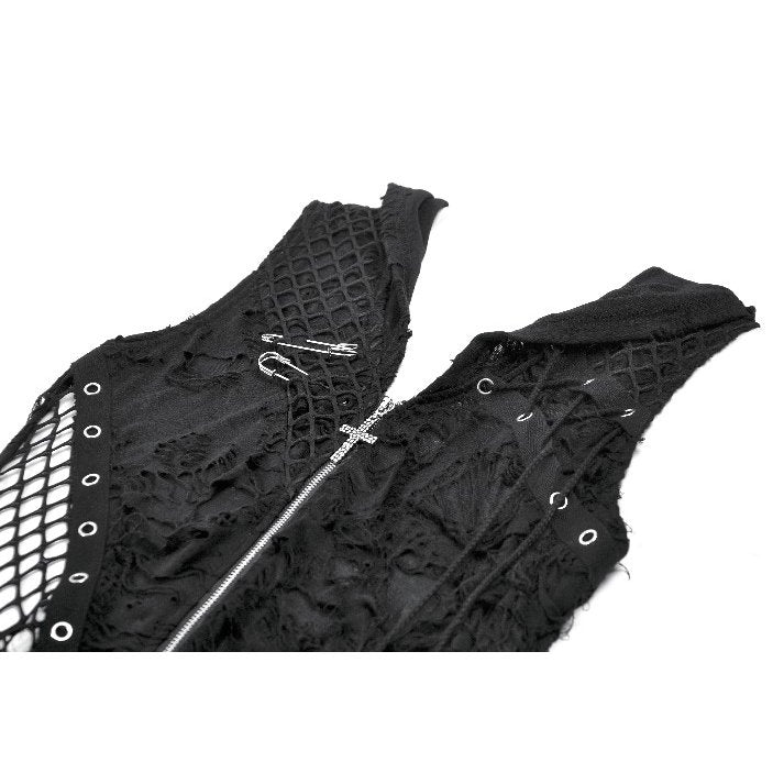 Dark in Love Women's Punk Hoodie Rebel Asymmetric Hooded Top UK 8-22 - QHA UK