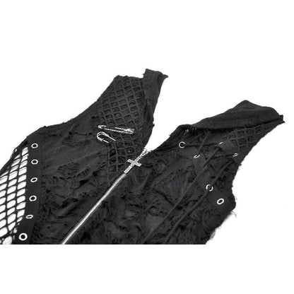 Dark in Love Women's Punk Hoodie Rebel Asymmetric Hooded Top UK 8-22 - QHA UK