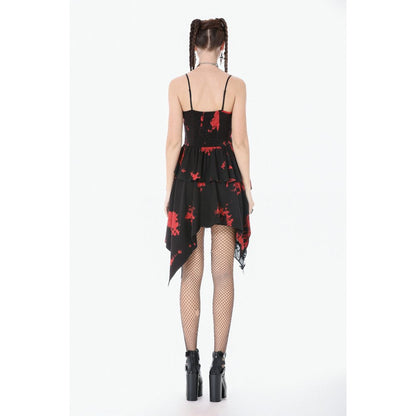 Dark in Love Punk Dress Red-Black Tie Dye UK 8-18 - QHA UK