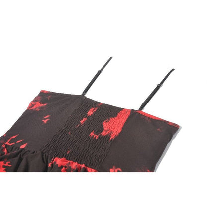 Dark in Love Punk Dress Red-Black Tie Dye UK 8-18 - QHA UK