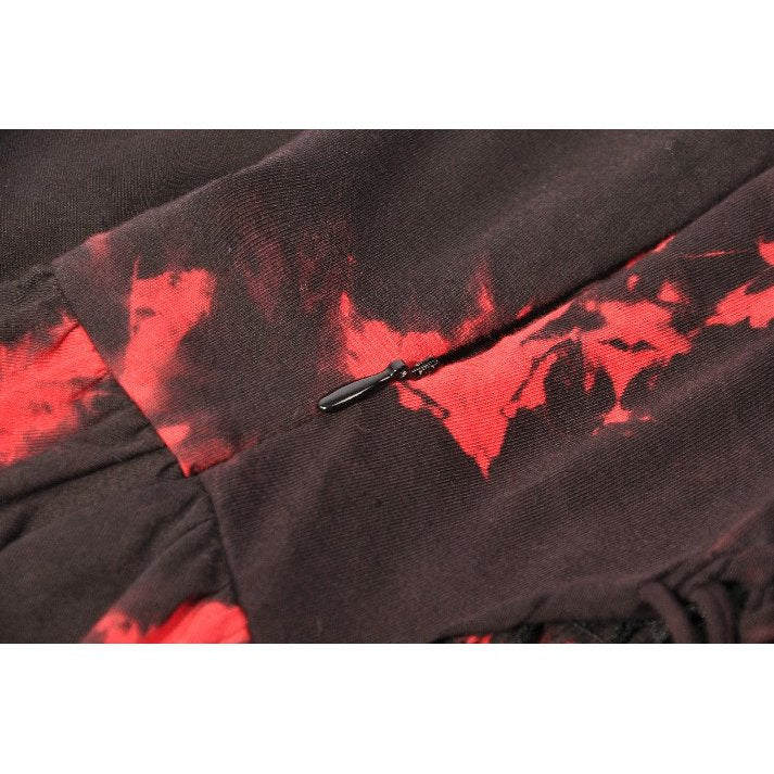 Dark in Love Punk Dress Red-Black Tie Dye UK 8-18 - QHA UK