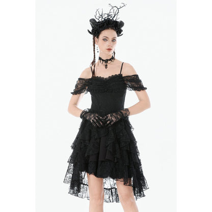 Dark in Love Romantic Gothic High-Low Dress Lace Layered UK 8-18 - QHA UK
