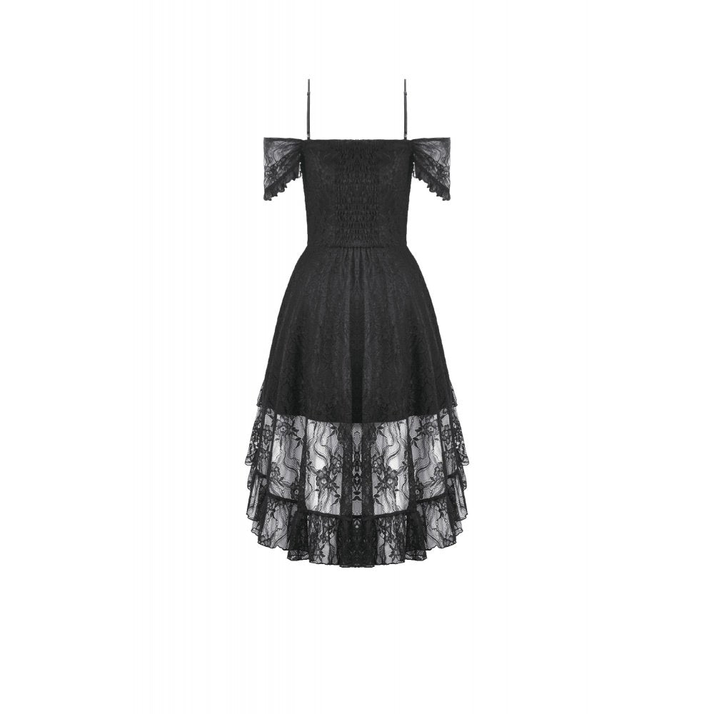 Dark in Love Romantic Gothic High-Low Dress Lace Layered UK 8-18 - QHA UK