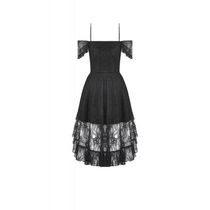 Dark in Love Romantic Gothic High-Low Dress Lace Layered UK 8-18 - QHA UK