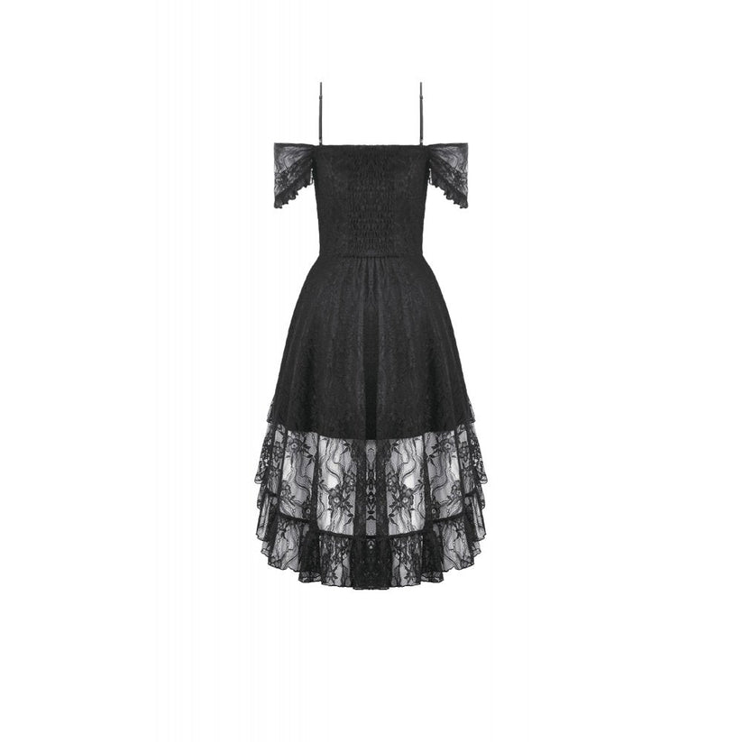 Dark in Love Romantic Gothic High-Low Dress Lace Layered UK 8-18 - QHA UK