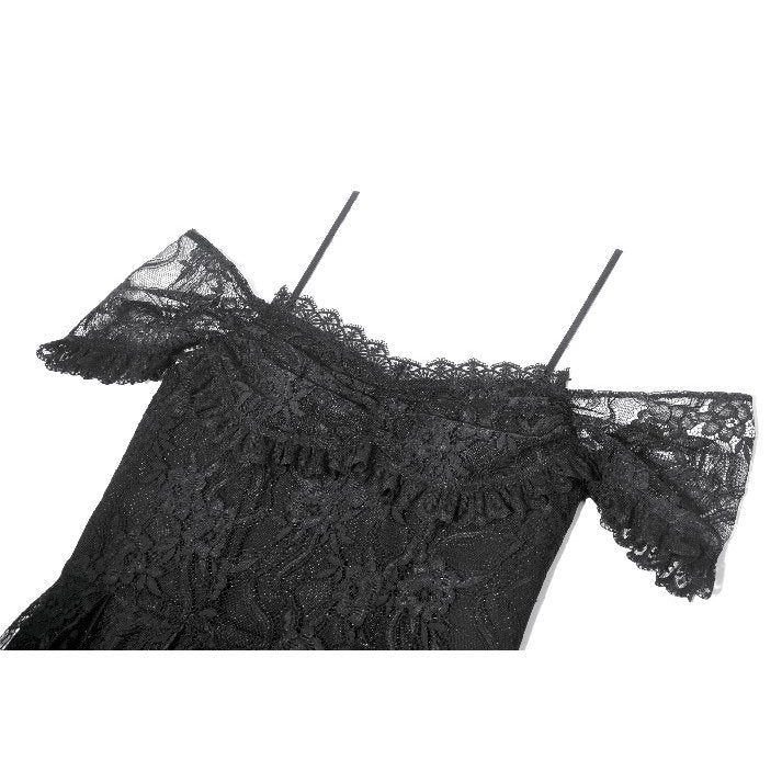 Dark in Love Romantic Gothic High-Low Dress Lace Layered UK 8-18 - QHA UK