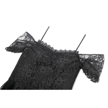 Dark in Love Romantic Gothic High-Low Dress Lace Layered UK 8-18 - QHA UK