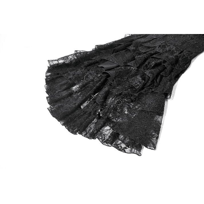 Dark in Love Romantic Gothic High-Low Dress Lace Layered UK 8-18 - QHA UK