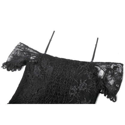 Dark in Love Romantic Gothic High-Low Dress Lace Layered UK 8-18 - QHA UK