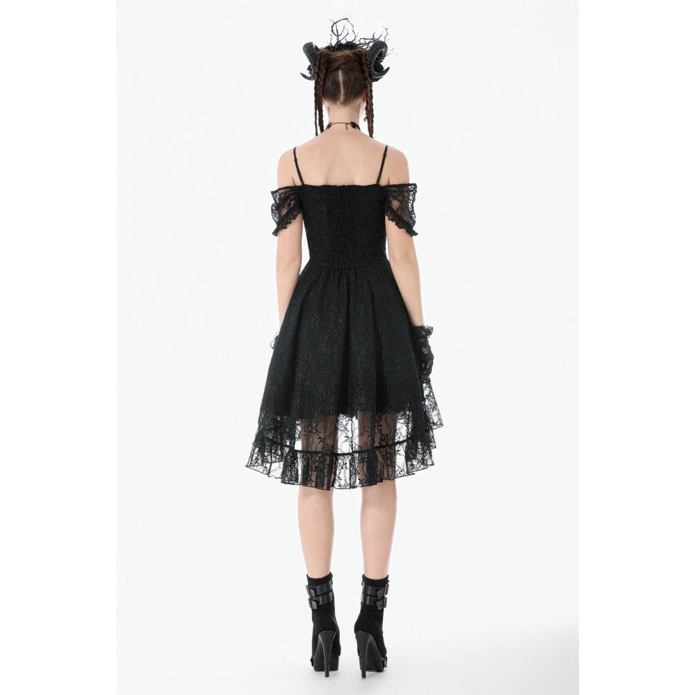 Dark in Love Romantic Gothic High-Low Dress Lace Layered UK 8-18 - QHA UK