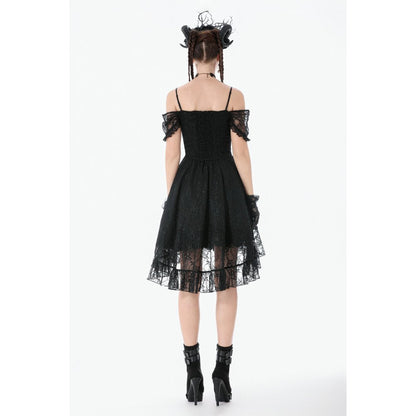Dark in Love Romantic Gothic High-Low Dress Lace Layered UK 8-18 - QHA UK