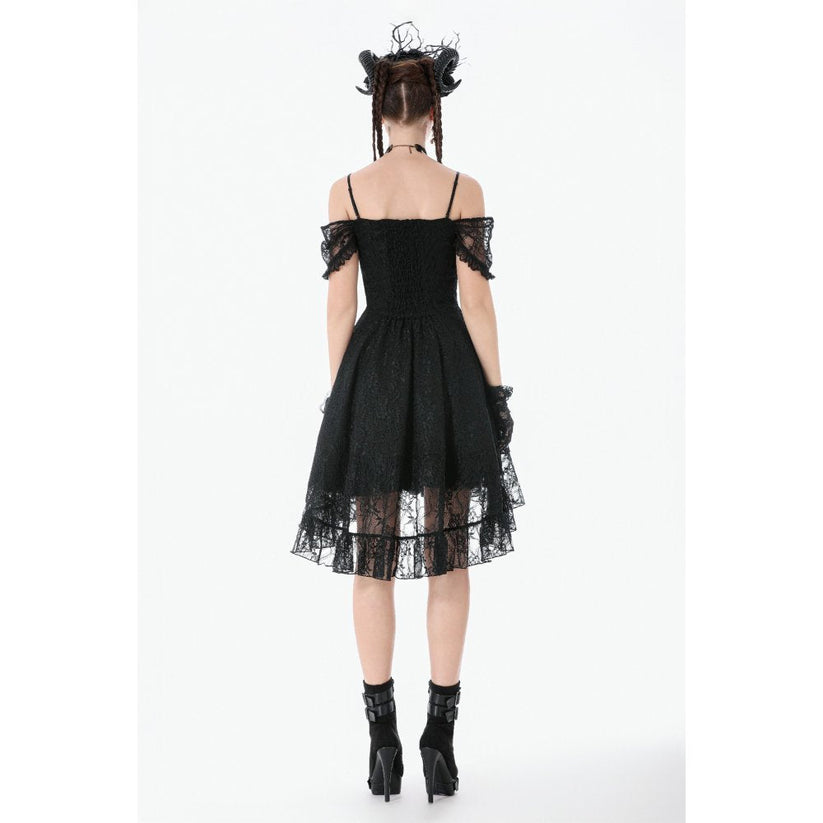 Dark in Love Romantic Gothic High-Low Dress Lace Layered UK 8-18 - QHA UK