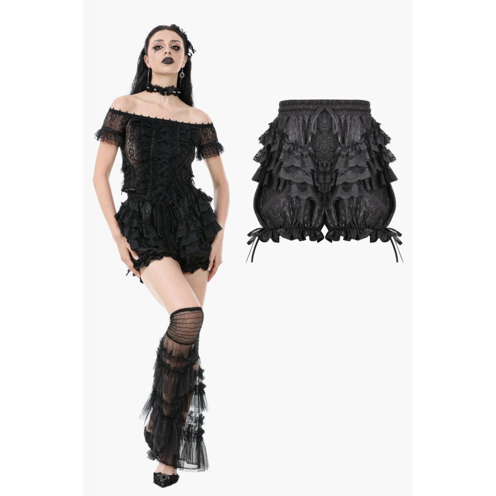 Dark in Love Women's Gothic Bloomers Rosalie Baroque Lace Frill - QHA UK