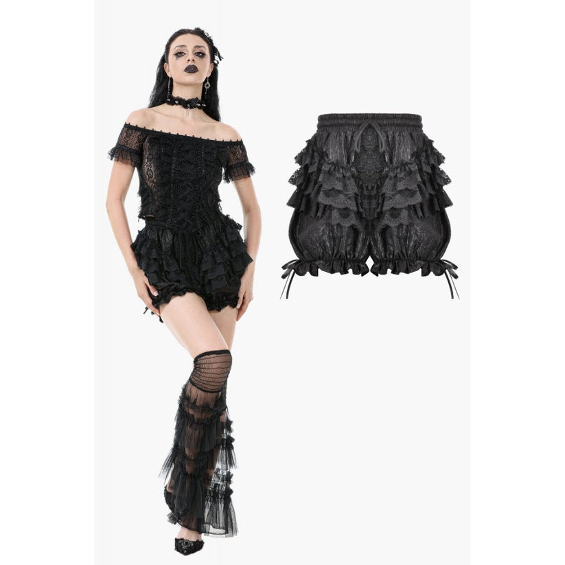 Dark in Love Women's Gothic Bloomers Rosalie Baroque Lace Frill - QHA UK