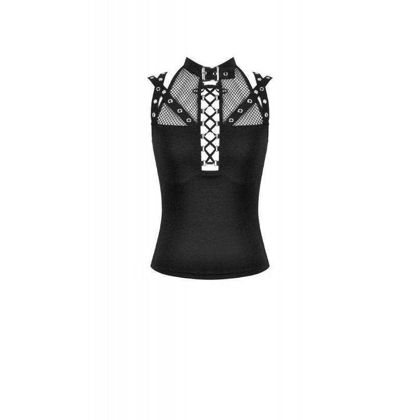 Dark in Love Women's Gothic Vest Top Ruth Mesh Strap Sleeveless - QHA UK