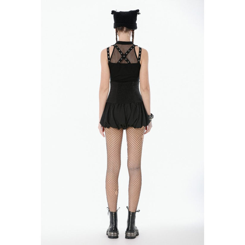 Dark in Love Women's Gothic Vest Top Ruth Mesh Strap Sleeveless - QHA UK