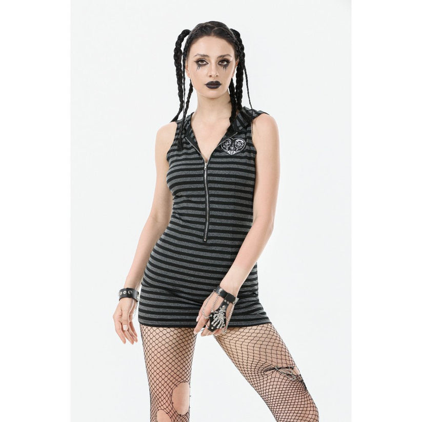 Dark in Love Dress Salem Striped Cat Ear Hoodie UK 8-22 - QHA UK