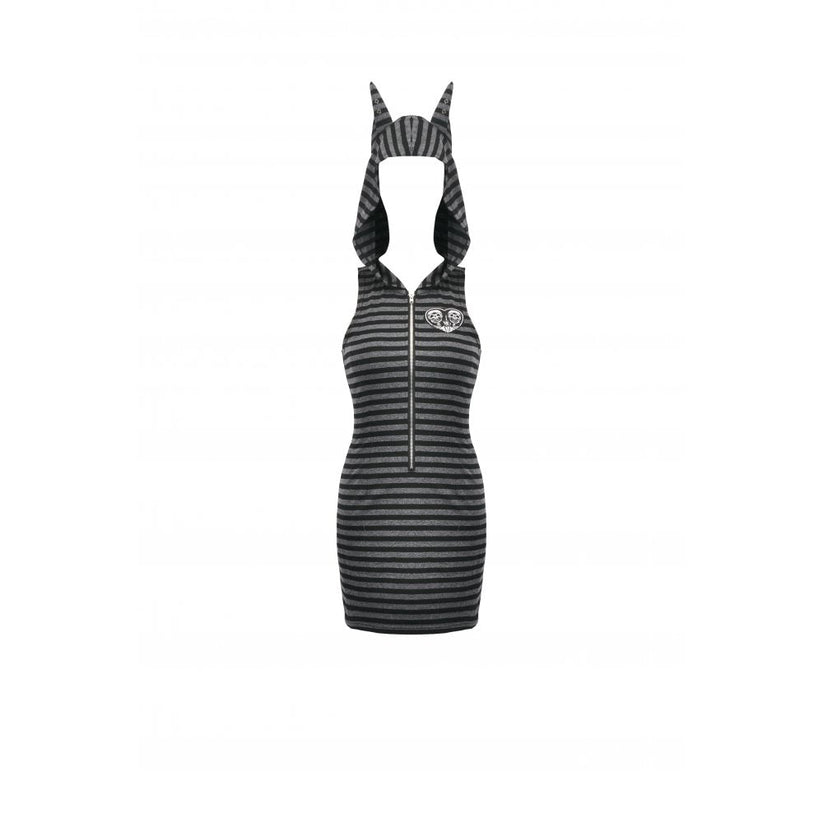 Dark in Love Dress Salem Striped Cat Ear Hoodie UK 8-22 - QHA UK