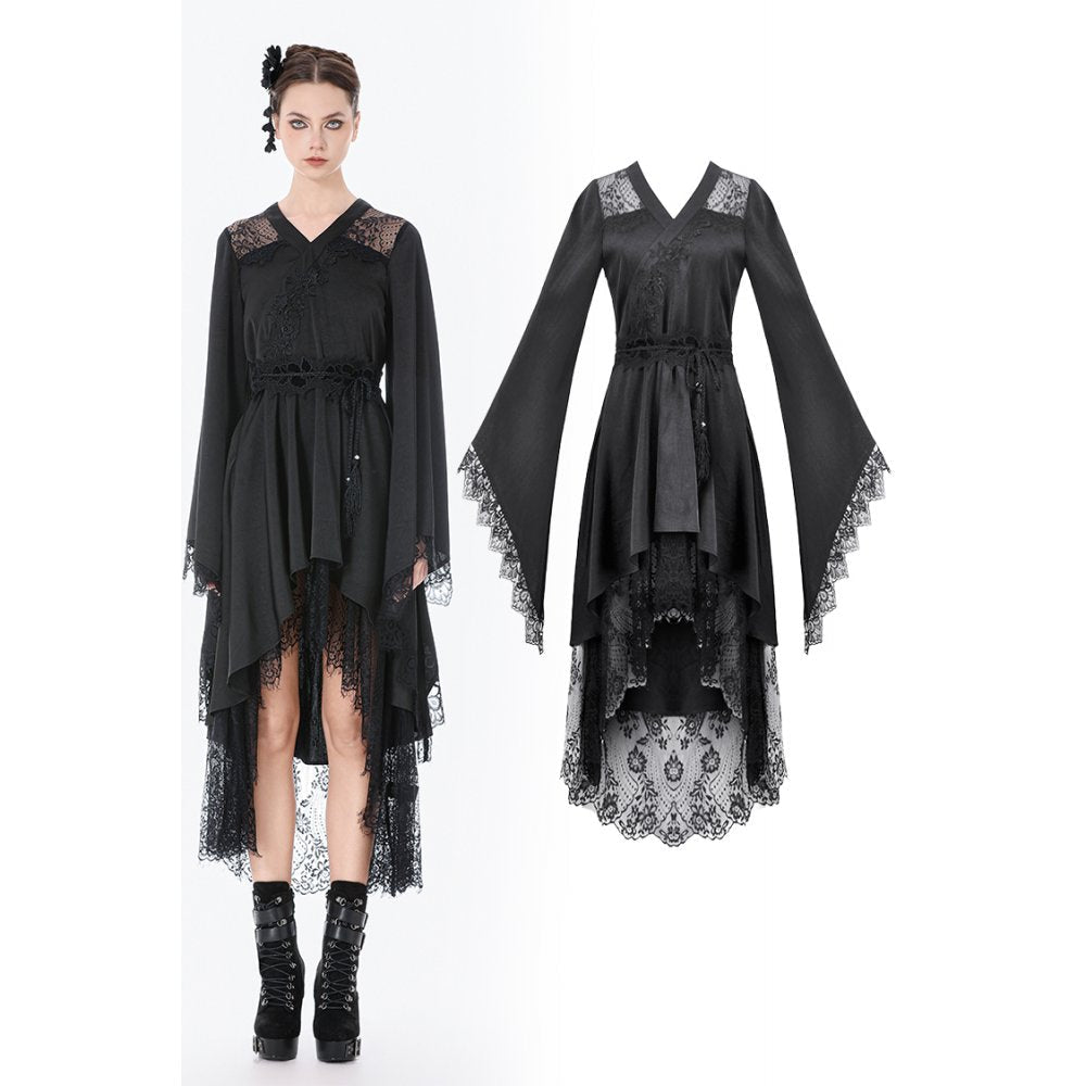 Dark in Love Gothic Dress Selene Kimono Tail UK 8-20 - QHA UK