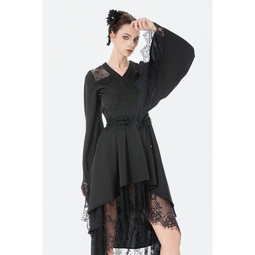 Dark in Love Gothic Dress Selene Kimono Tail UK 8-20 - QHA UK