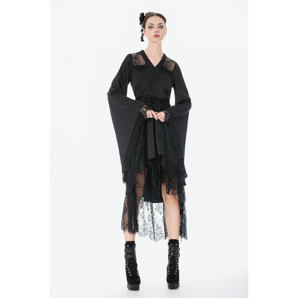 Dark in Love Gothic Dress Selene Kimono Tail UK 8-20 - QHA UK
