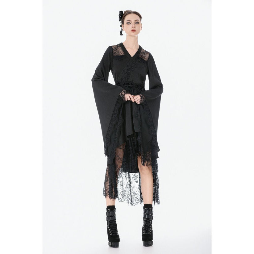 Dark in Love Gothic Dress Selene Kimono Tail UK 8-20 - QHA UK