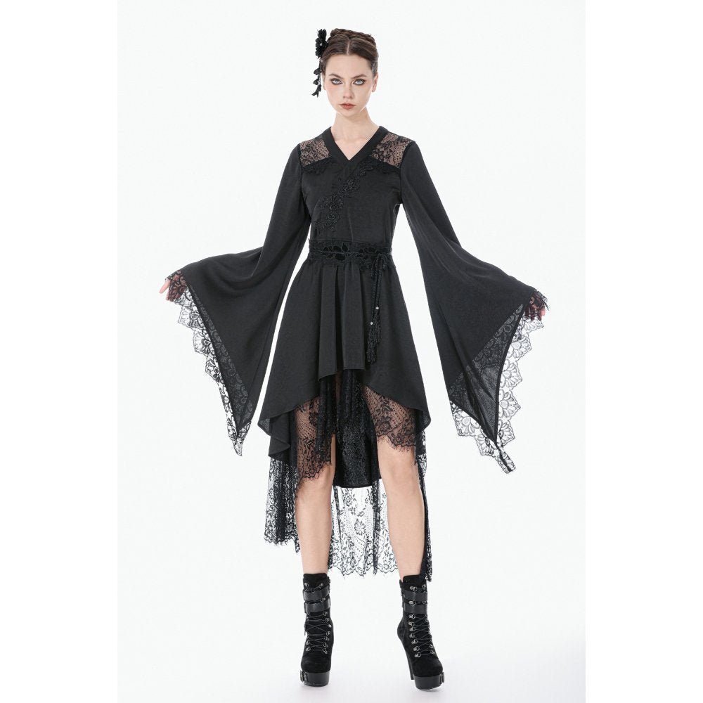 Dark in Love Gothic Dress Selene Kimono Tail UK 8-20 - QHA UK