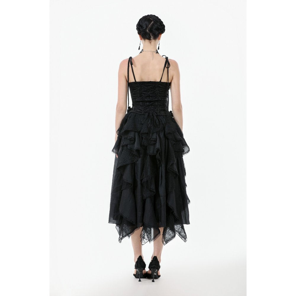 Dark in Love Women's Corset Top Selene Ruffled Floral Jacquard UK 8-18 - QHA UK