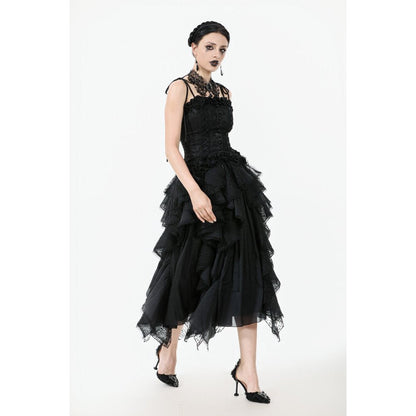 Dark in Love Women's Corset Top Selene Ruffled Floral Jacquard UK 8-18 - QHA UK