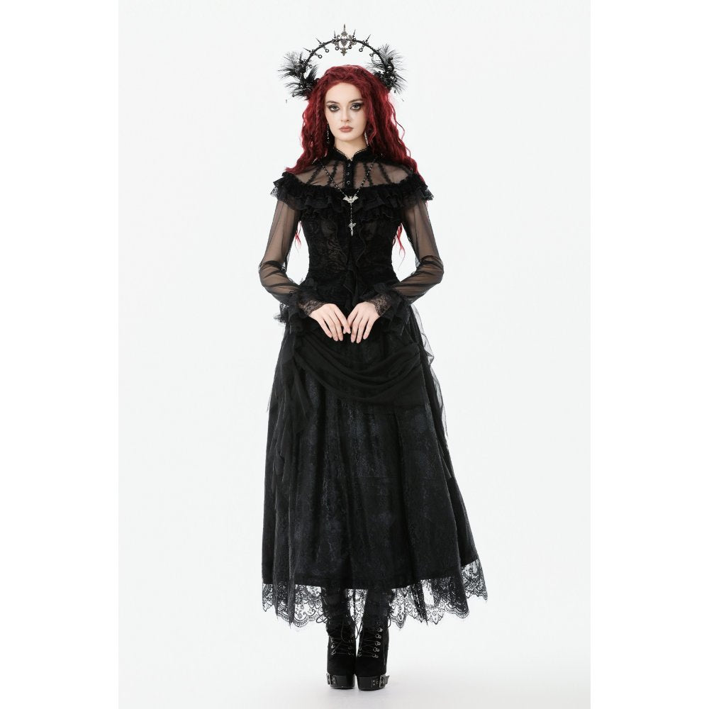 Dark in Love Women's Gothic Blouse Seraphina UK 8-18 - QHA UK