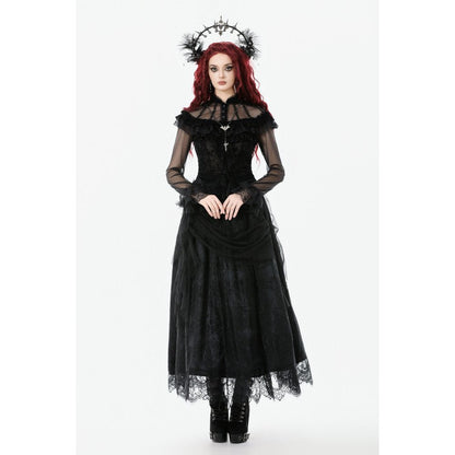 Dark in Love Women's Gothic Blouse Seraphina UK 8-18 - QHA UK