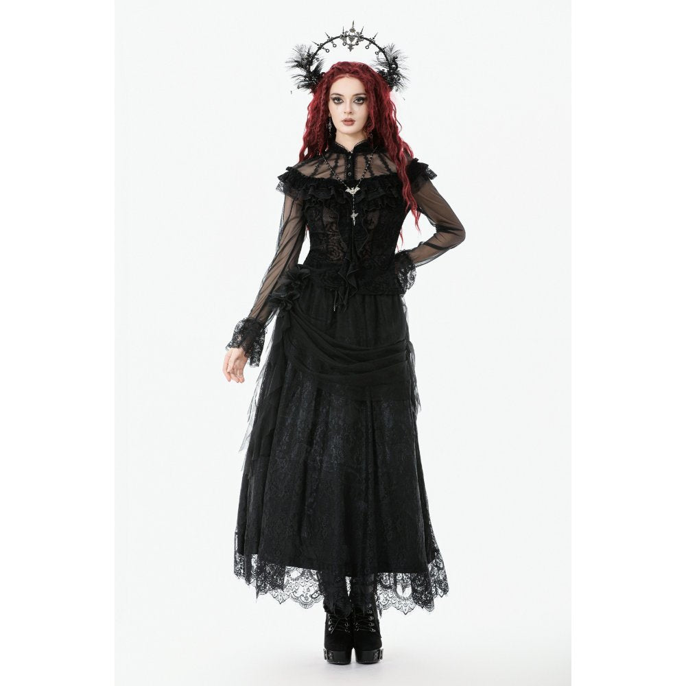 Dark in Love Women's Gothic Blouse Seraphina UK 8-18 - QHA UK