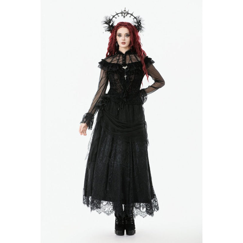 Dark in Love Women's Gothic Blouse Seraphina UK 8-18 - QHA UK