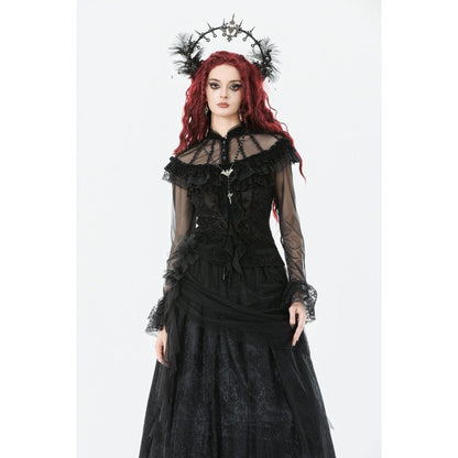 Dark in Love Women's Gothic Blouse Seraphina UK 8-18 - QHA UK