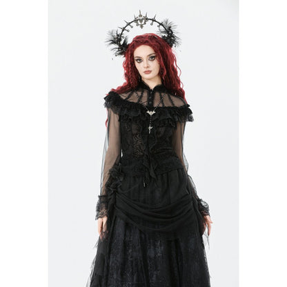 Dark in Love Women's Gothic Blouse Seraphina UK 8-18 - QHA UK