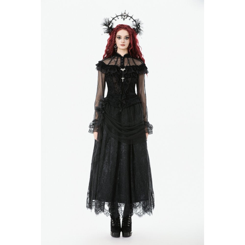 Dark in Love Women's Gothic Blouse Seraphina UK 8-18 - QHA UK