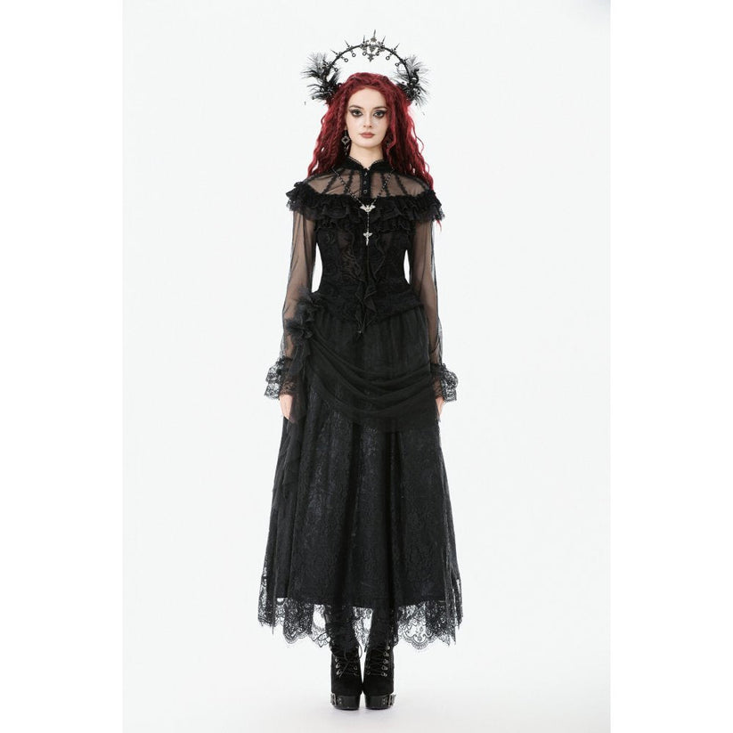 Dark in Love Women's Gothic Blouse Seraphina UK 8-18 - QHA UK
