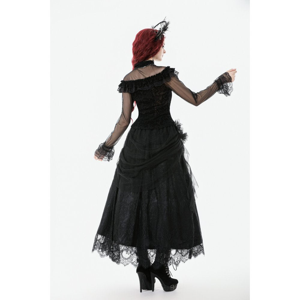 Dark in Love Women's Gothic Blouse Seraphina UK 8-18 - QHA UK