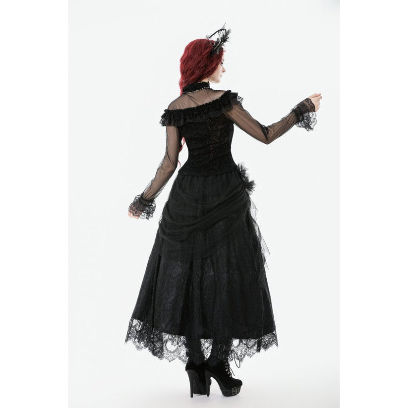 Dark in Love Women's Gothic Blouse Seraphina UK 8-18 - QHA UK