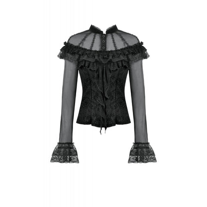 Dark in Love Women's Gothic Blouse Seraphina UK 8-18 - QHA UK