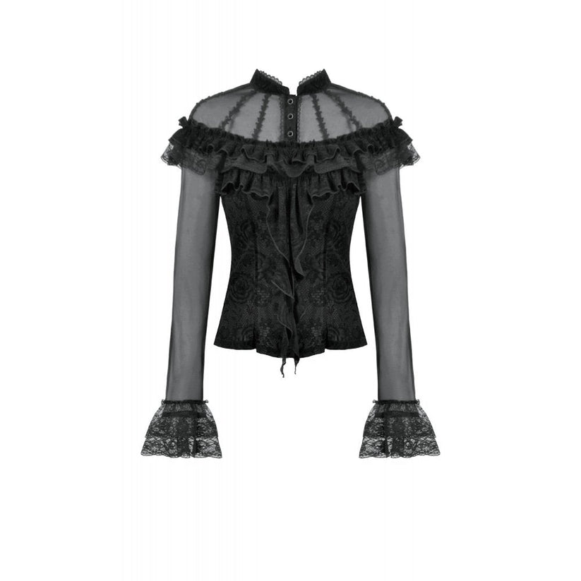 Dark in Love Women's Gothic Blouse Seraphina UK 8-18 - QHA UK