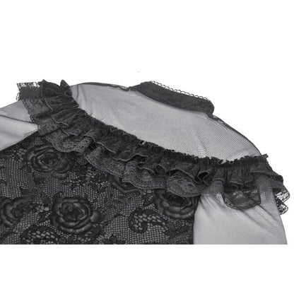 Dark in Love Women's Gothic Blouse Seraphina UK 8-18 - QHA UK