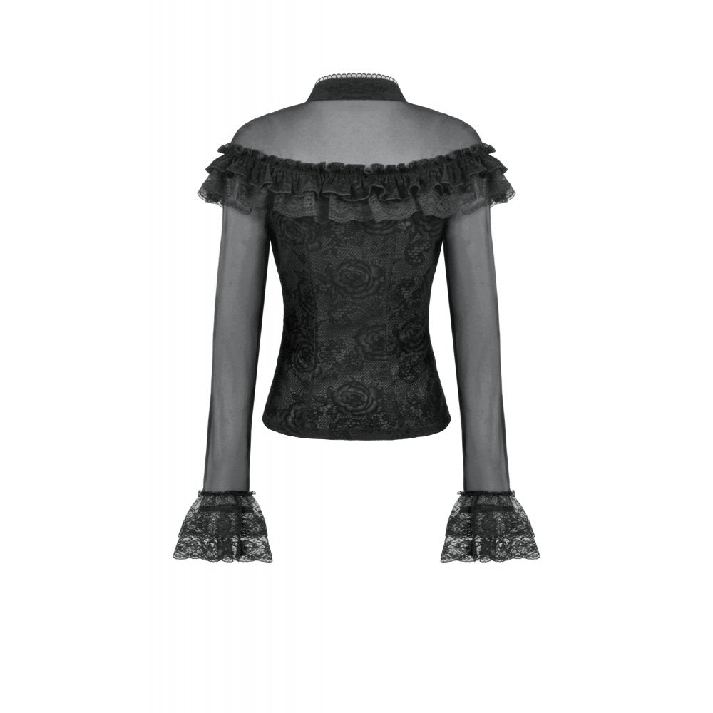 Dark in Love Women's Gothic Blouse Seraphina UK 8-18 - QHA UK