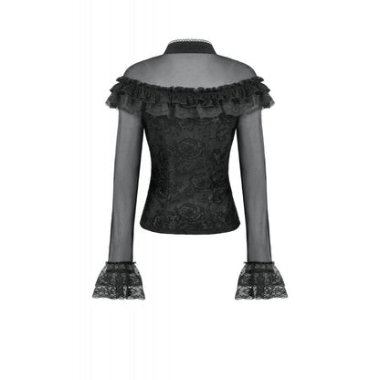 Dark in Love Women's Gothic Blouse Seraphina UK 8-18 - QHA UK