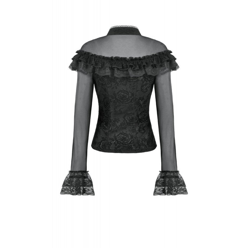 Dark in Love Women's Gothic Blouse Seraphina UK 8-18 - QHA UK